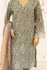 Bin Saeed Stitched 3 Piece Cutwork Emb Lawn Collection'2024-SM-654-Pista