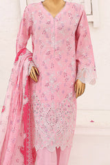 Bin Saeed Stitched 3 Piece Cutwork Emb Lawn Collection'2024-SM-656-Pink