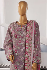 Bin Saeed Stitched 3 Piece Exclusive Printed Lawn Vol-02 Collection-SM-1401-Grey