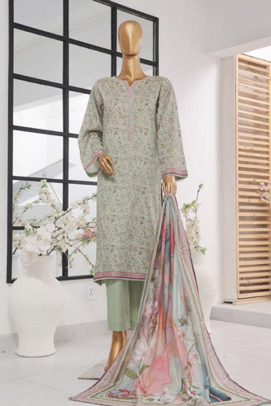 Bin Saeed Stitched 3 Piece Exclusive Printed Lawn Vol-01 Collection-SM-1428-Pista