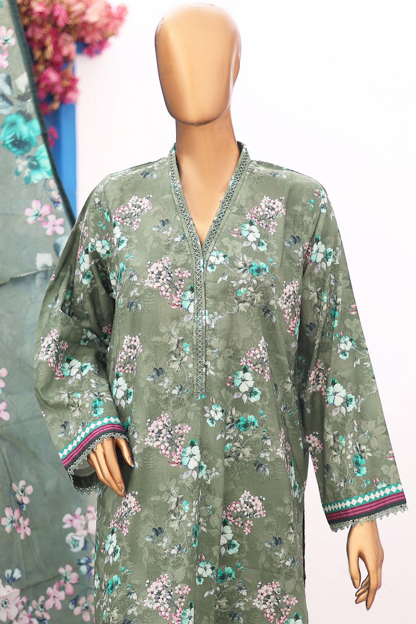 Bin Saeed Stitched 3 Piece Printed Lawn Vol-10 Collection'2024-SM-796-Pista