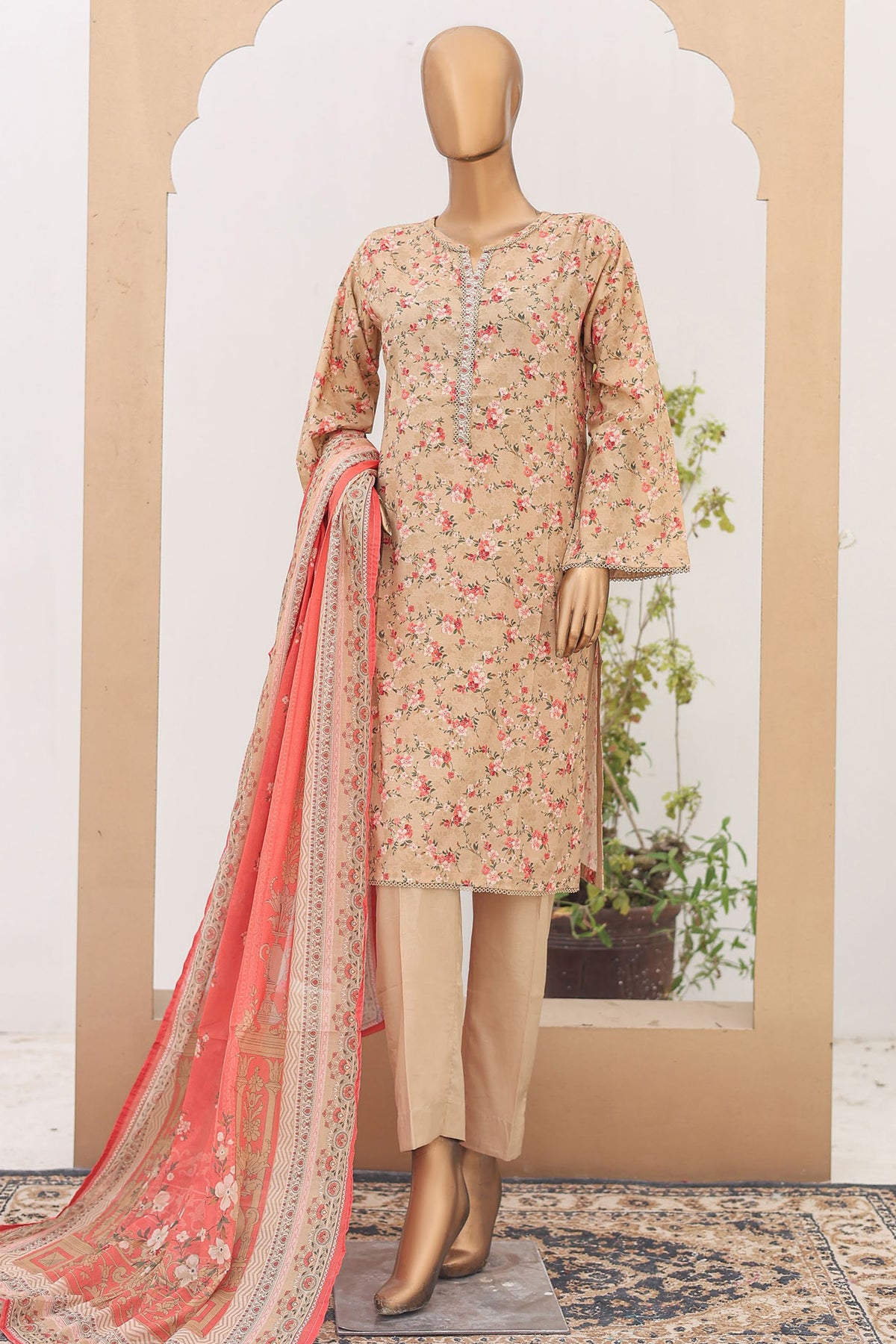 Bin Saeed Stitched 3 Piece Printed Lawn Vol-16 Collection'2024-SM-914-Skin