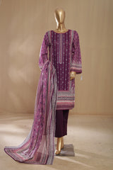 Bin Saeed Stitched 3 Piece Embroidered Lawn Collection'2023-SMFL-091