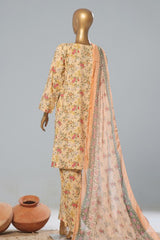 Bin Saeed Stitched 3 Piece Exclusive Printed Lawn Vol-08 Collection'2024-SMK-1173-Skin