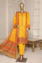 Affifa by Bin Saeed Stitched 3 Piece Embroidered Lawn Vol-03 Collection'2023-SMLF-002-Yellow