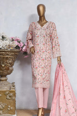 Chand Bagh by Bin Saeed Stitched 3 Piece Emb Lawn Vol-02 Collection'2023-SMLF-0502-Pink