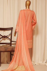 Bin Saeed Stitched 3 Piece Printed Lawn Collection'2023-SMLF-0131-Peach