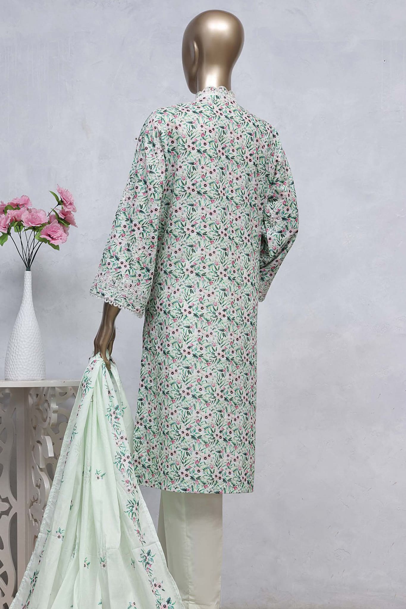 Chand Bagh by Bin Saeed Stitched 3 Piece Emb Lawn Vol-02 Collection'2023-SMLF-0497-Multi
