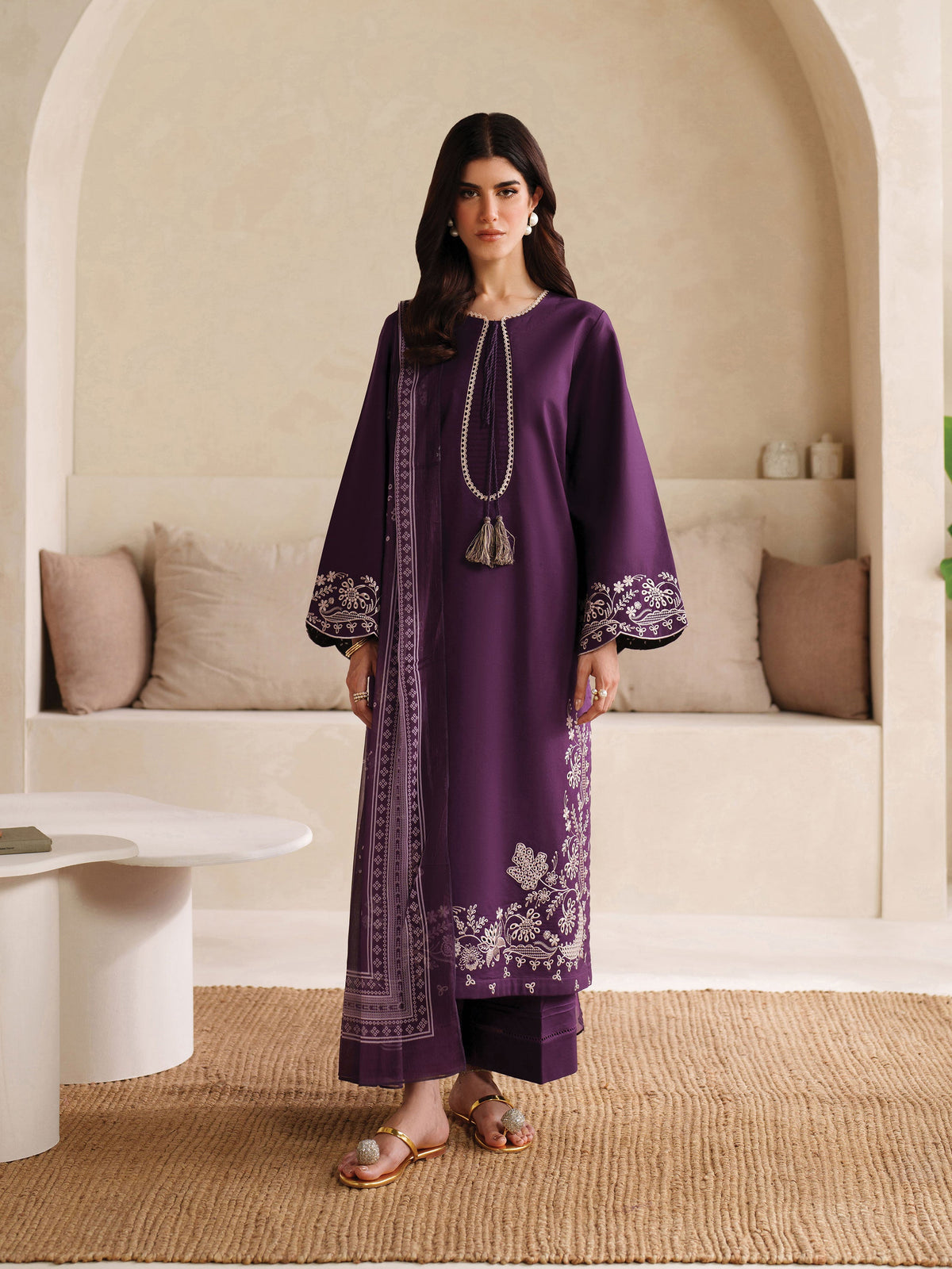 Ayra Solids by Garnet Stitched 3 Piece Collection'2025-Sofia