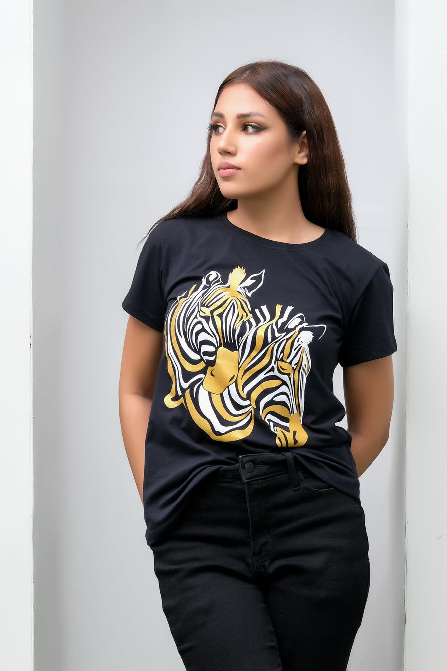 Sprinkles Stitched 1 Piece Summer Shirts Kids Collection'2025-Glitter Zebra Print Tee