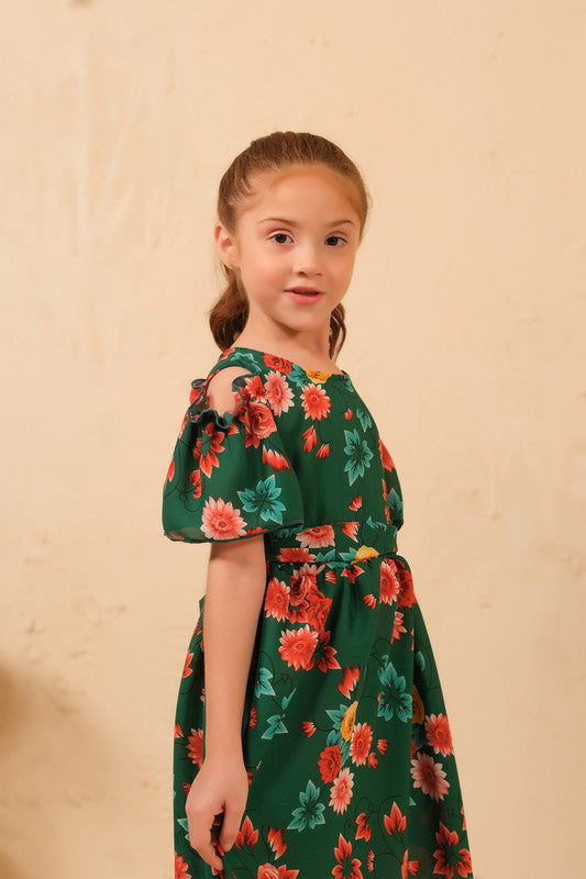 Sprinkles Stitched 1 Piece Summer Shirts Women Collection'2025-The Duo - Forest Fairy Allover Floral Print Tunic Dress
