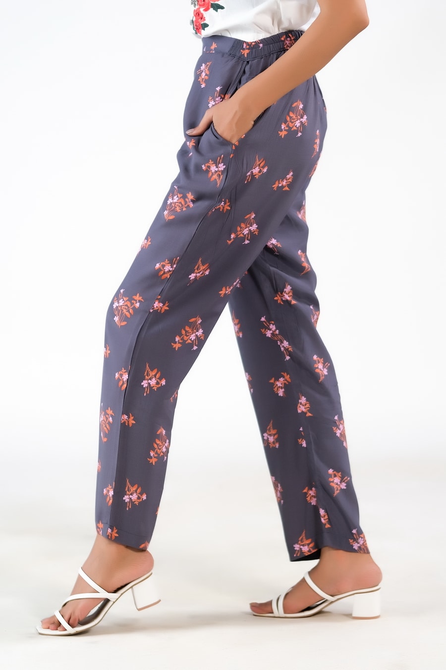 Sprinkles Stitched 1 Piece Summer Bottoms Women Collection'2025-Heather Grey Straight Pant