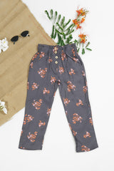 Sprinkles Stitched 1 Piece Summer Bottoms Women Collection'2025-Heather Grey Straight Pant Front Button