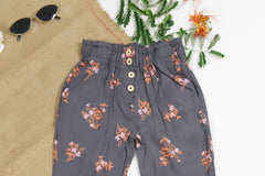 Sprinkles Stitched 1 Piece Summer Bottoms Women Collection'2025-Heather Grey Straight Pant Front Button