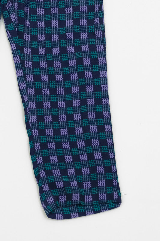 Sprinkles Stitched 1 Piece Summer Bottoms Women Collection'2025-Indigo Gingham Straight Pant Front Button