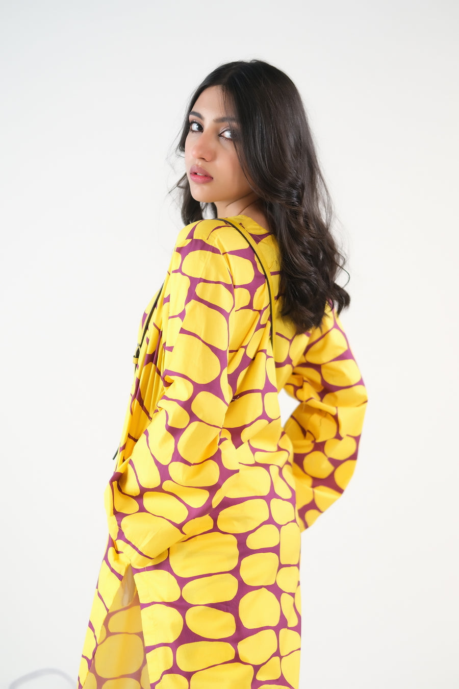 Sprinkles Stitched 2 Piece Summer Co Ord Sets Women Collection'2025-Yellow Stones - Cambric