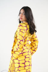 Sprinkles Stitched 2 Piece Summer Co Ord Sets Women Collection'2025-Yellow Stones - Cambric