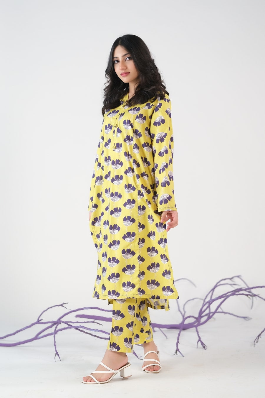 Sprinkles Stitched 2 Piece Summer Co Ord Sets Women Collection'2025-Radiant Plum - Cambric