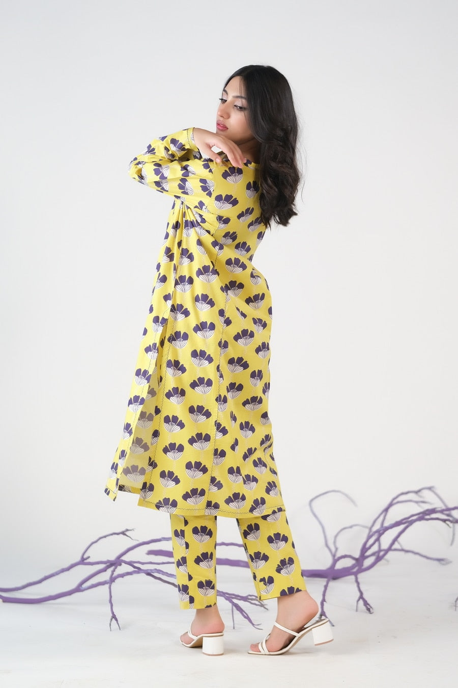 Sprinkles Stitched 2 Piece Summer Co Ord Sets Women Collection'2025-Radiant Plum - Cambric