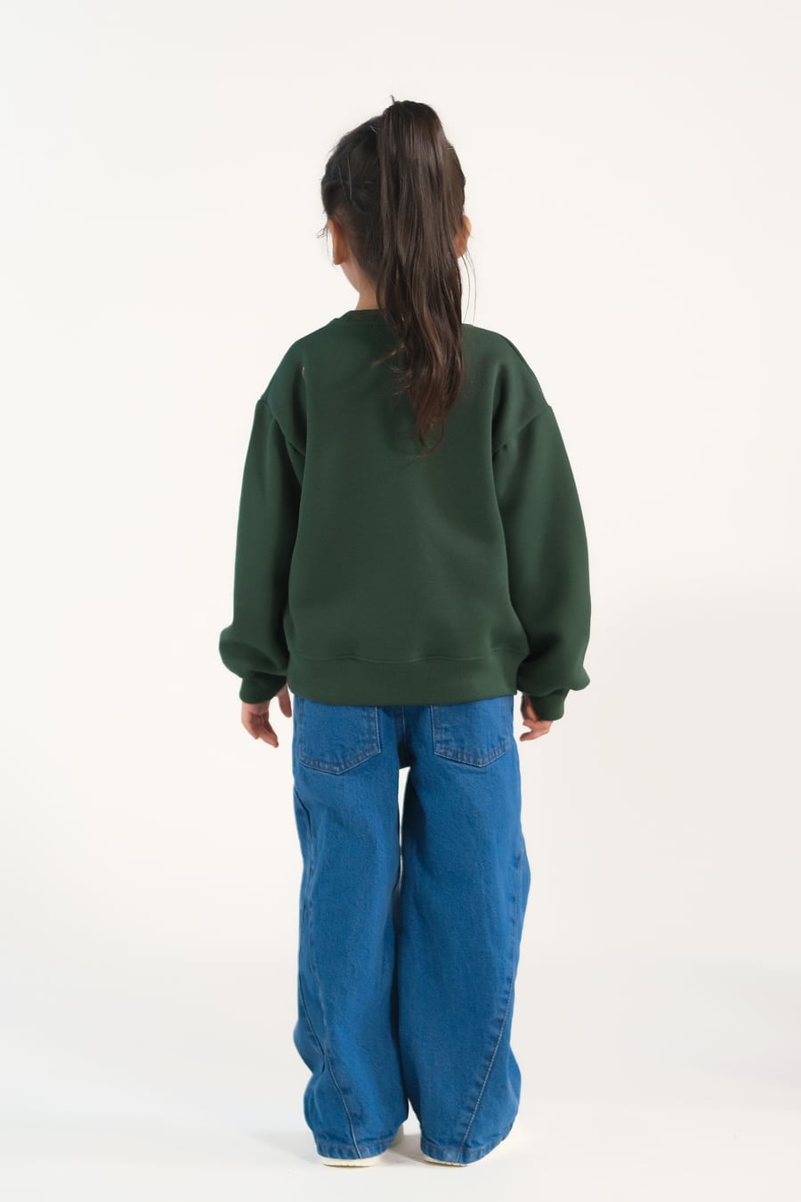 Sprinkles Stitched 1 Piece Winter Shirts Kids Collection'2025-Bow Charm Sweatshirt - Dark Green
