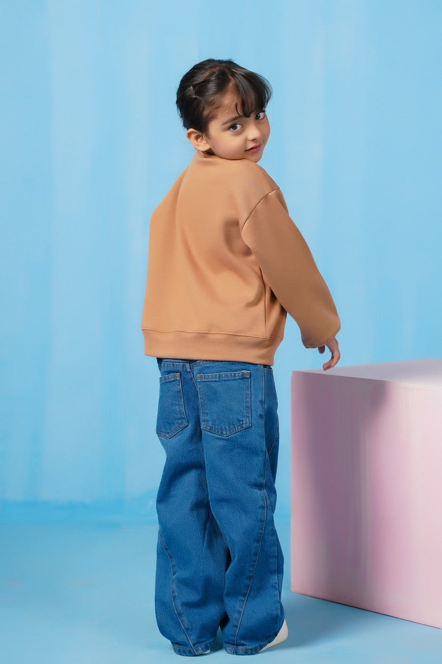 Sprinkles Stitched 1 Piece Winter Shirts Kids Collection'2025-Bow Charm Sweatshirt - Coffee Brown