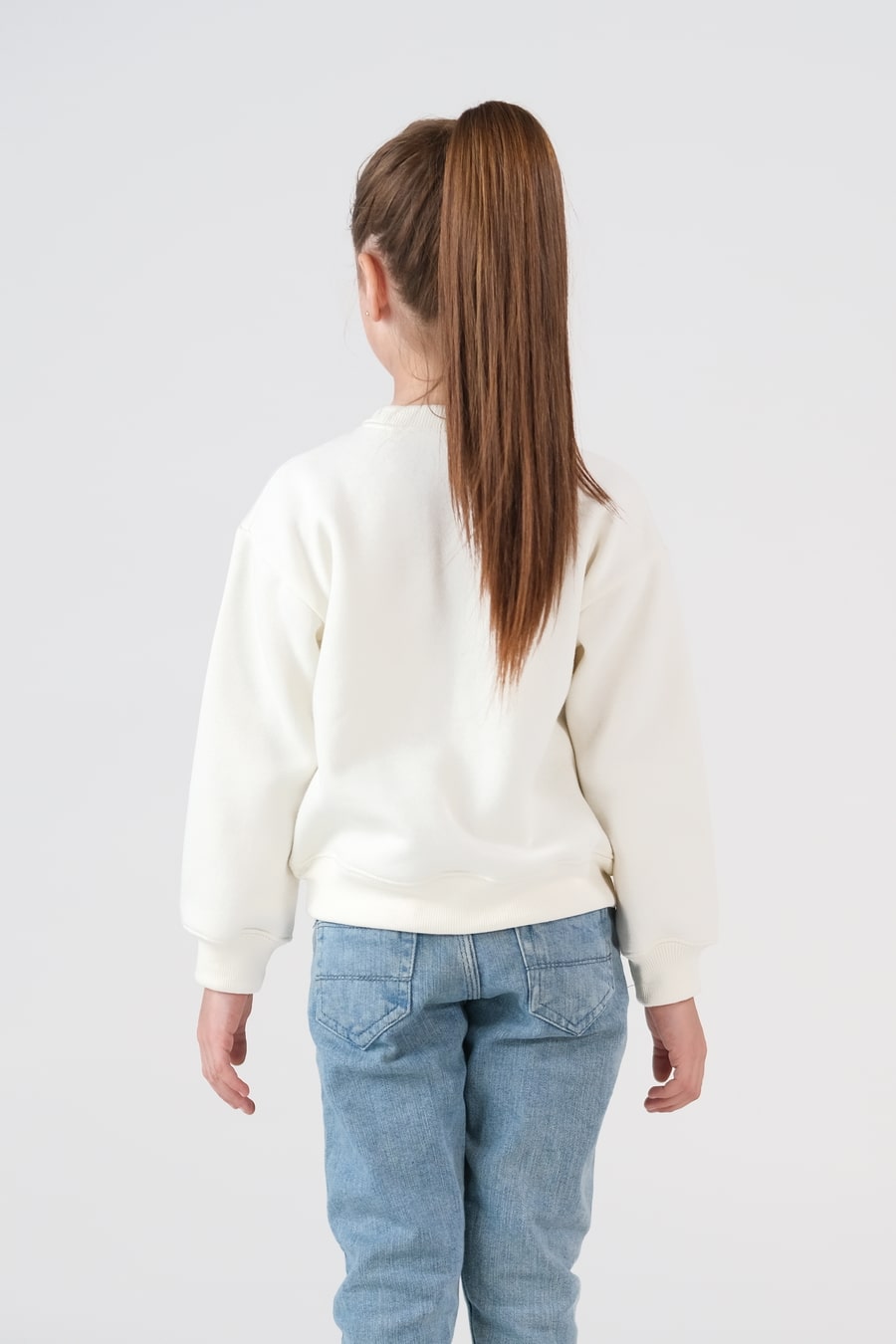 Sprinkles Stitched 1 Piece Winter Shirts Kids Collection'2025-Bow Charm Sweatshirt - Cream White