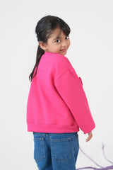 Sprinkles Stitched 1 Piece Winter Shirts Kids Collection'2025-Bow Charm Sweatshirt - Hot Pink