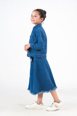 Sprinkles Stitched 1 Piece Winter Shirts Kids Collection'2025-Jacket - Medium Wash