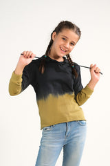 Sprinkles Stitched 1 Piece Winter Shirts Kids Collection'2025-Tie Dye Lace Up Hoodie- Black