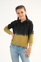 Sprinkles Stitched 1 Piece Winter Shirts Kids Collection'2025-Tie Dye Lace Up Hoodie- Black