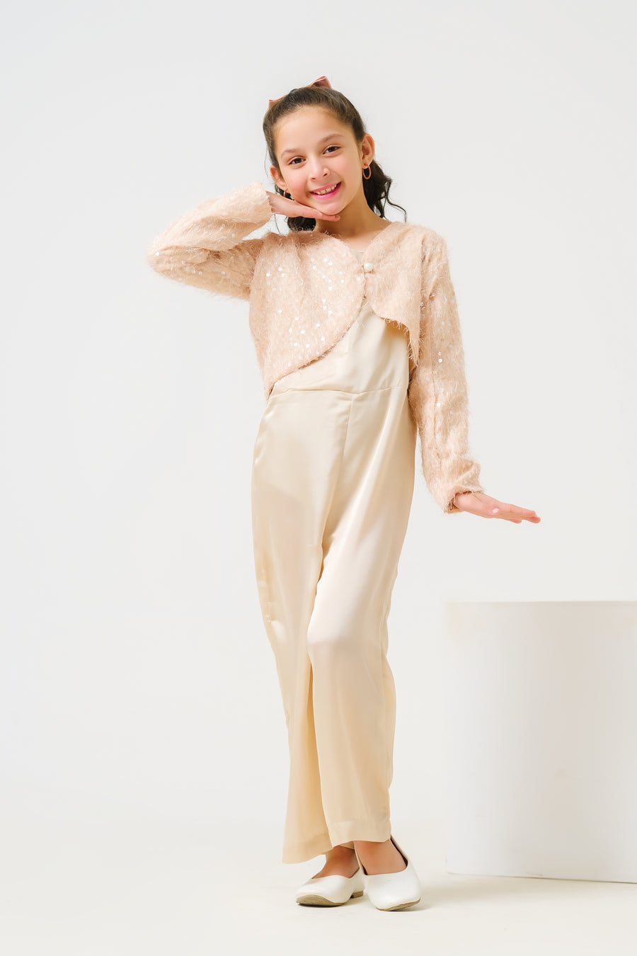Sprinkles Stitched 2 Piece Formals Jumpsuit Kids Collection'2025-Chic Sparkle Ensemble Jumpsuit with Bolero Jacket