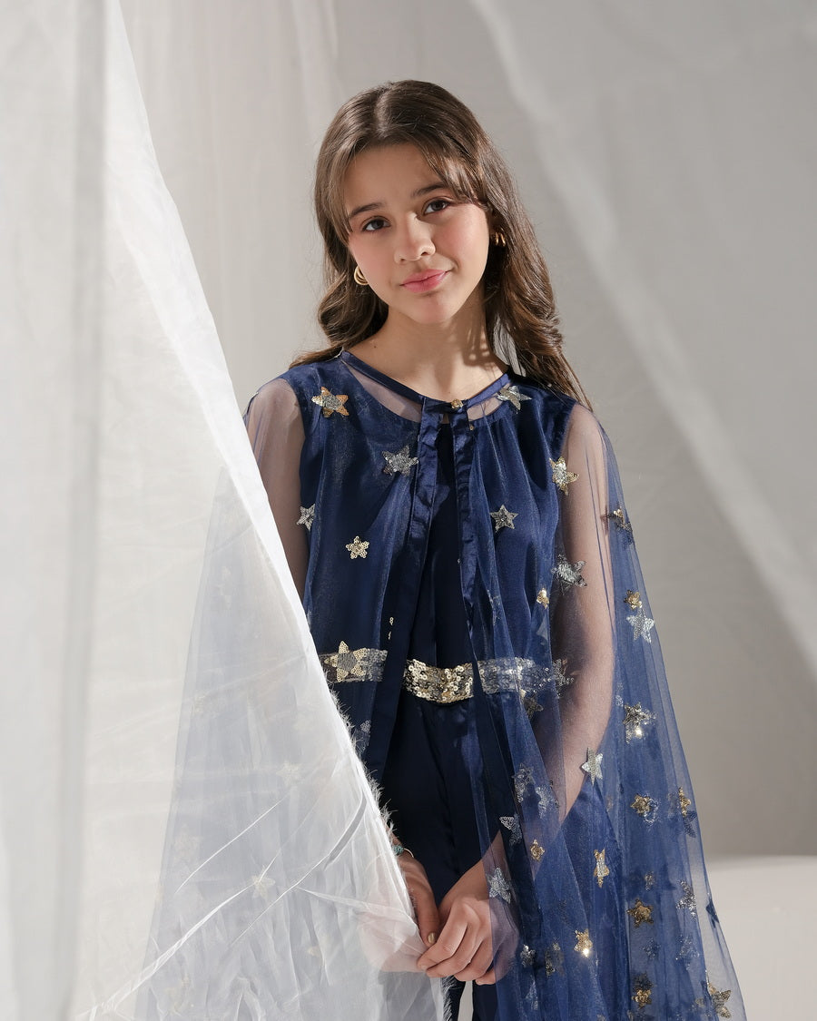 Sprinkles Stitched 2 Piece Formals Jumpsuit Kids Collection'2025-Sitara - 2 pcs Jumpsuit  Long Cape
