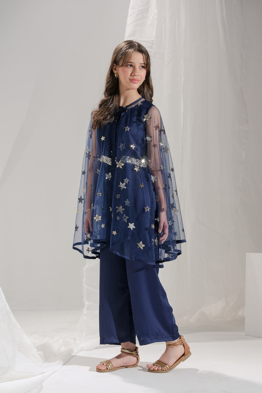 Sprinkles Stitched 2 Piece Formals Jumpsuit Kids Collection'2025-Sitara - 2 pcs Jumpsuit  Long Cape