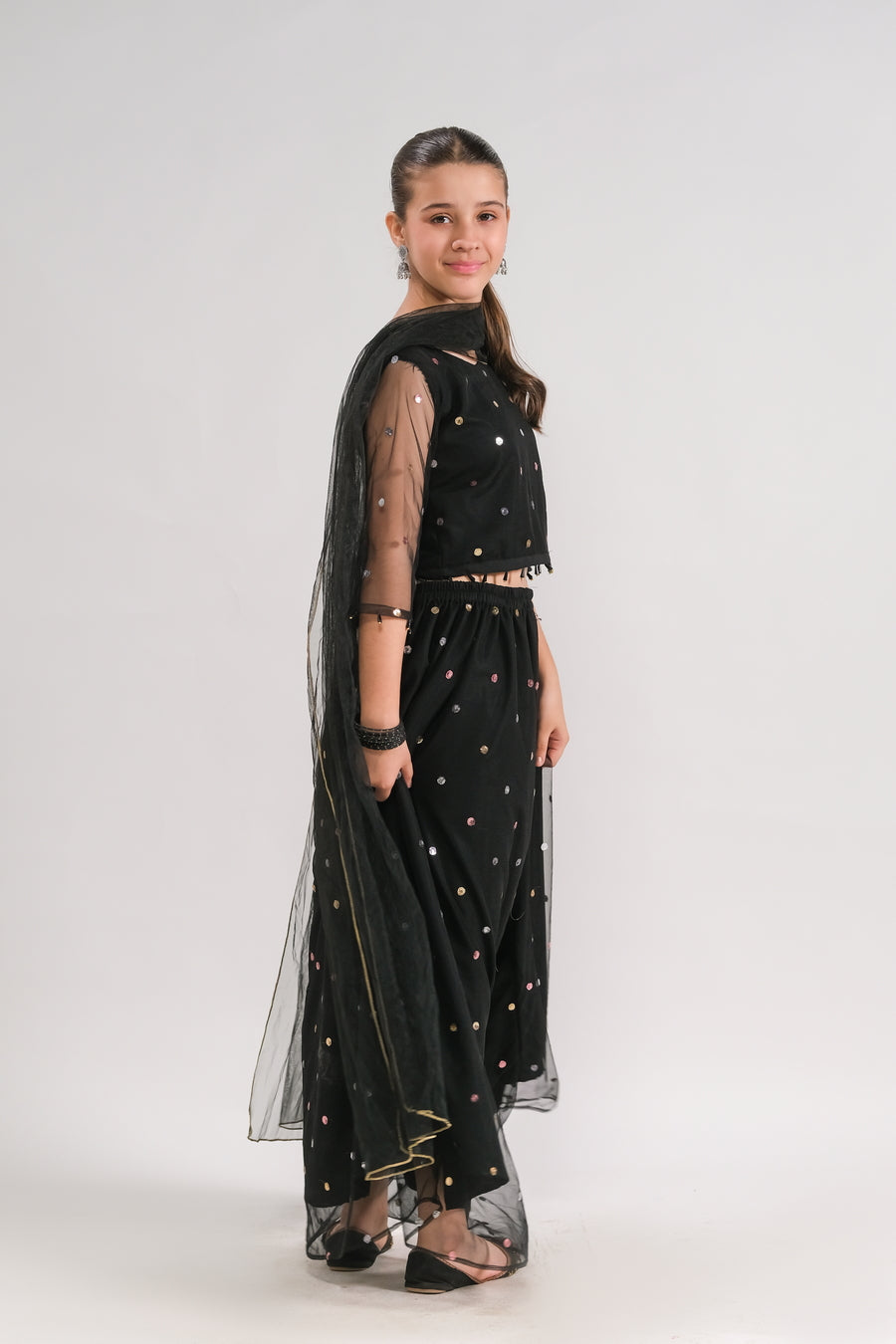 Sprinkles Stitched 3 Piece Formals Festive Kids Collection'2025-Midnight Bloom - 3pcs