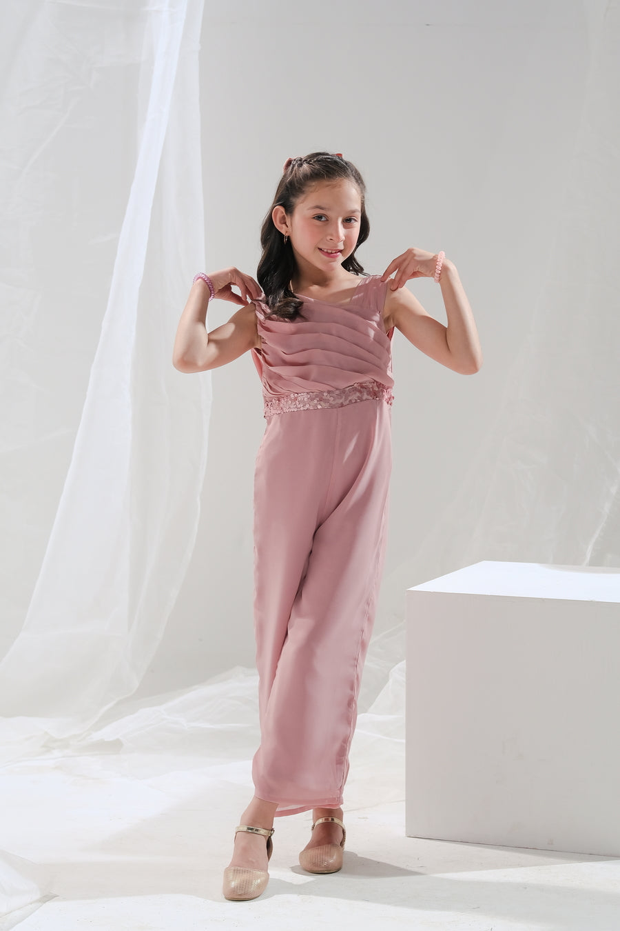Sprinkles Stitched 1 Piece Formals Jumpsuit Kids Collection'2025-Pearl Glow - Jumpsuit