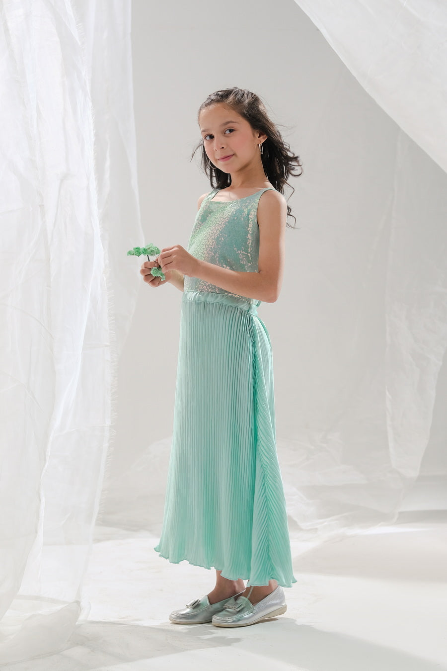 Sprinkles Stitched 1 Piece Formals Festive Kids Collection'2025-Aqua Glimmer