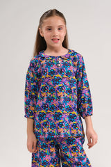 Sprinkles Stitched 2 Piece Summer Co Ord Sets Kids Collection'2025-Twilight Petals - Co-ord Set