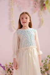 Sprinkles Stitched 1 Piece Formals Festive Kids Collection'2025-Ivory - 1pc