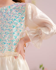 Sprinkles Stitched 1 Piece Formals Festive Kids Collection'2025-Ivory - 1pc