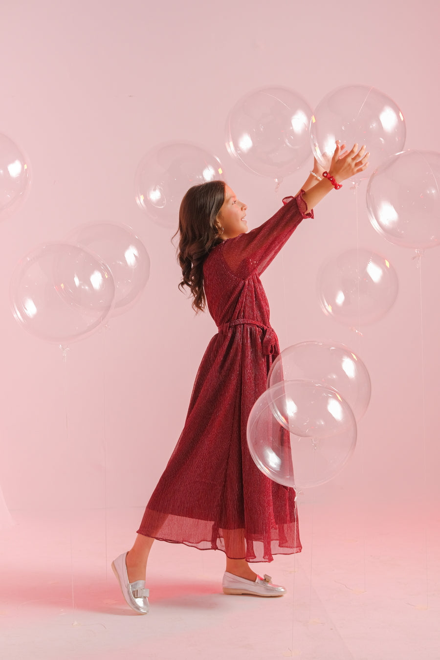Sprinkles Stitched 1 Piece Formals Festive Kids Collection'2025-Cherry - 1pc