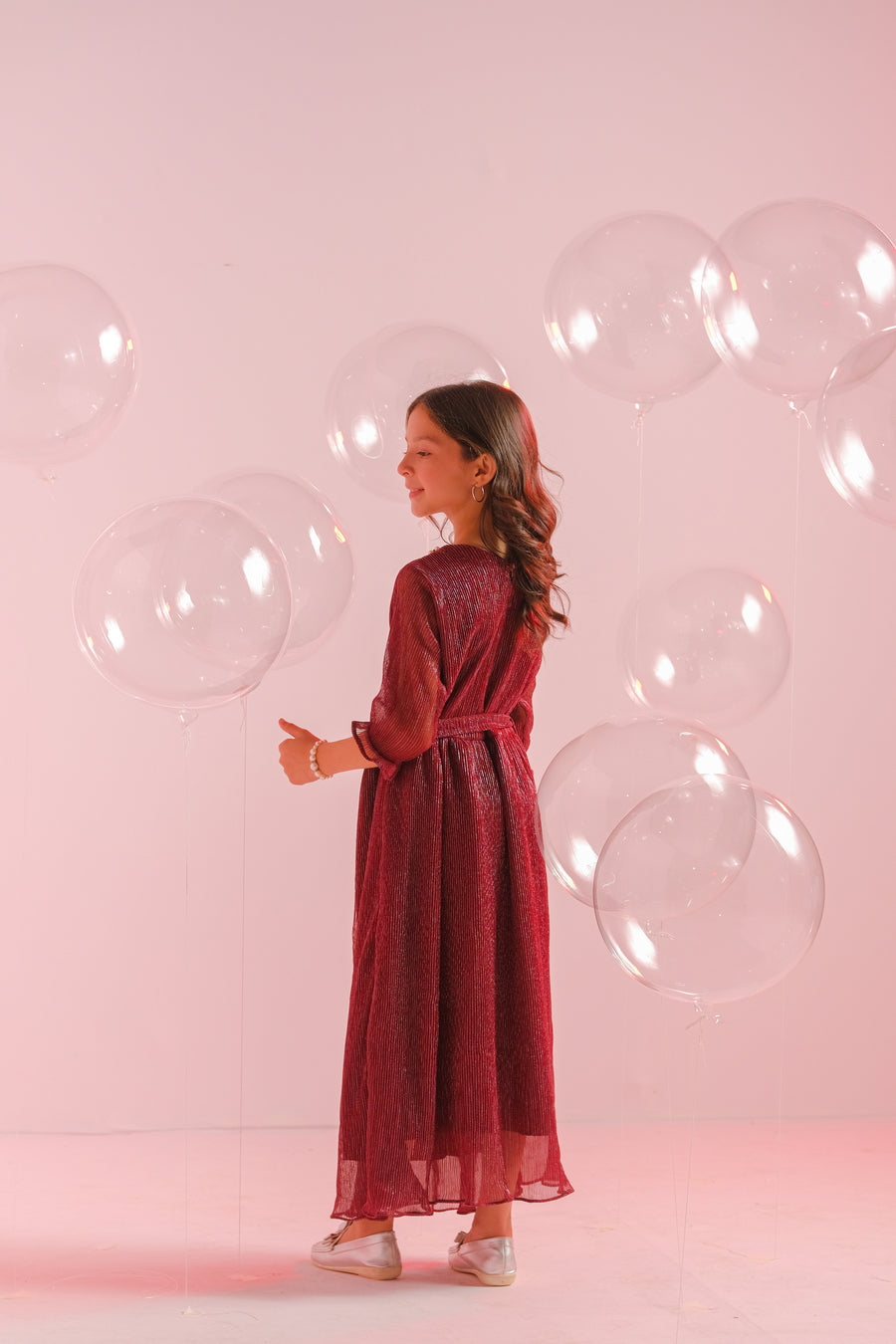 Sprinkles Stitched 1 Piece Formals Festive Kids Collection'2025-Cherry - 1pc