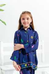 Sprinkles Stitched 2 Piece Summer Co Ord Sets Kids Collection'2025-Galaxy Scribbles - 2pcs