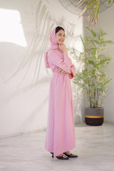 Sprinkles Stitched Abaya With Stole -Rose Aura