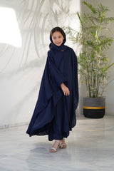 Sprinkles Stitched Abaya With Stole -Midnight Drape