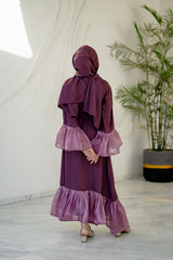 Sprinkles Stitched Abaya With Stole -Muted Mauve