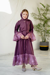 Sprinkles Stitched Abaya With Stole -Muted Mauve