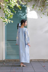 Sprinkles Stitched Emb Kaftaan Suit -Amara Faux