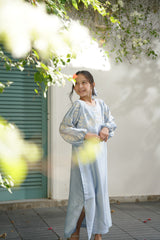 Sprinkles Stitched Emb Kaftaan Suit -Amara Faux