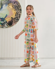 Sprinkles Stitched Summer Co Ords Set Kids-Tropic Doodle - 2pcs - Co-ord Set