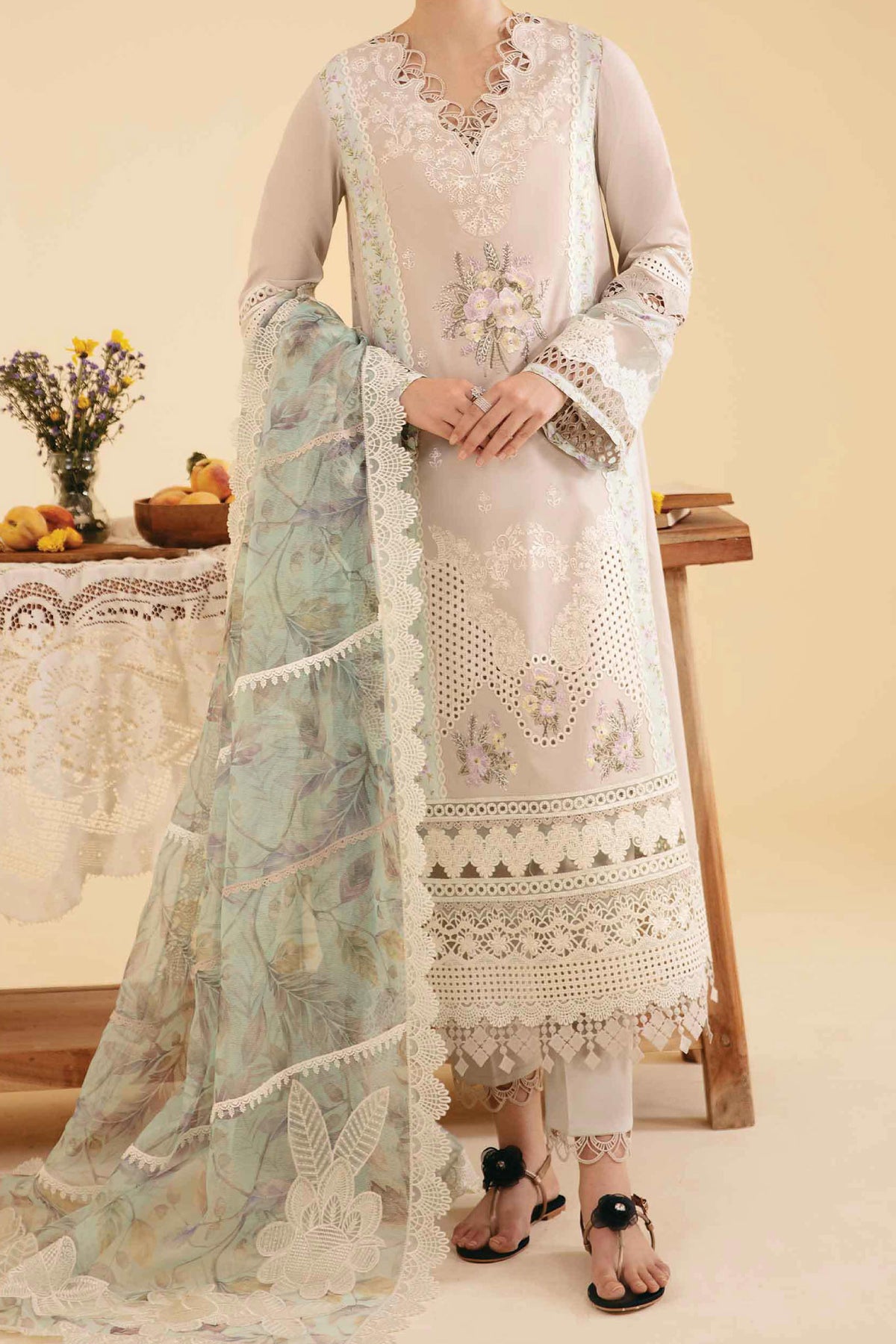 Qlinekari By Qalamkar Unstitched 3 Piece Emb Lawn Collection'2024-SQ-13-Aysel